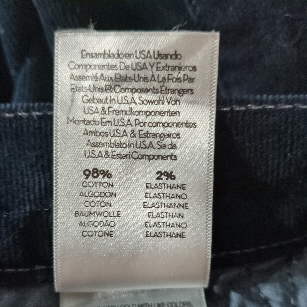 Mother "The Dropout" Corduroy Jeans In Deep Blue Size 25 - Picture 10 of 11